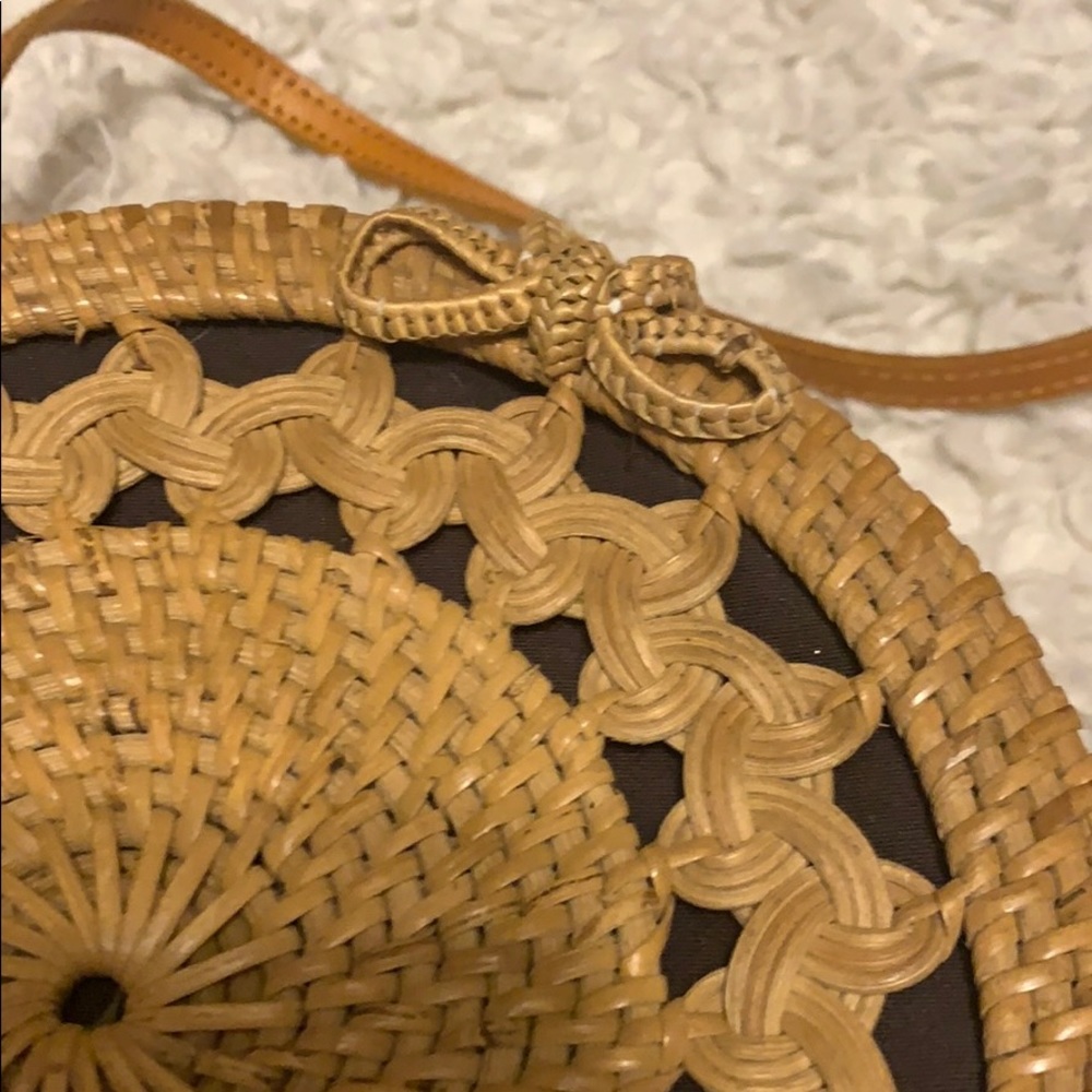 Street Level Round Rattan Bag - Picture 3 of 7